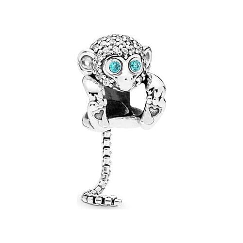 Ajax 2019 New arrival DIY Charm 925 Sterling Silver Jewelry Naughty And Lovely Little Monkey Silver Beads Fit Pan Bracelet