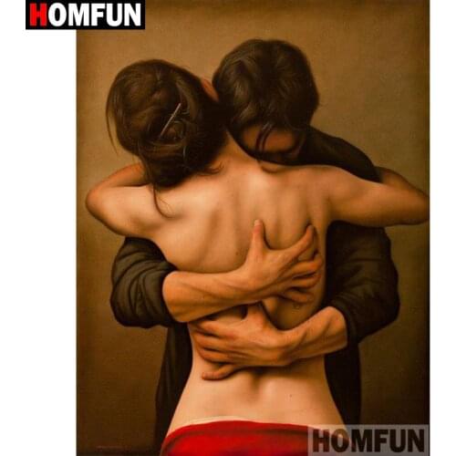 HOMFUN 5D DIY Diamond Painting Full Square/Round Drill "Character couple" 3D Embroidery Cross Stitch gift Home Decor A01188