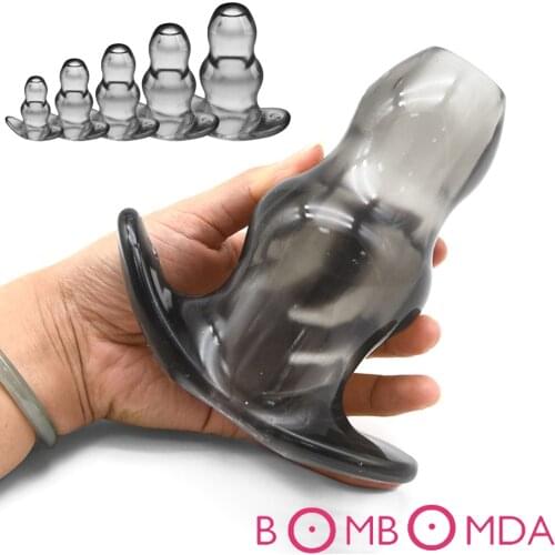 BOMBOMDA Butt Plug Anal Dilator Soft Speculum Enema Hollow Anal Plug Masturbation Prostata Massager Anal Sex Toys For Woman Men