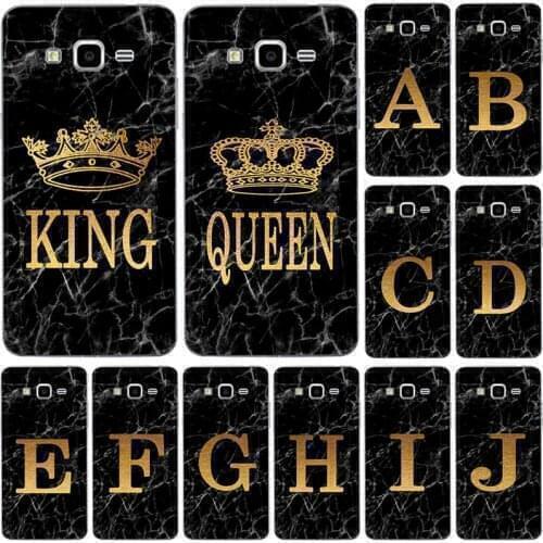 Phone case for Samsung Galaxy Core Prime G360 G3608 G360F G360H G361 G361F Marble Golden alphabet background Soft Print Cover