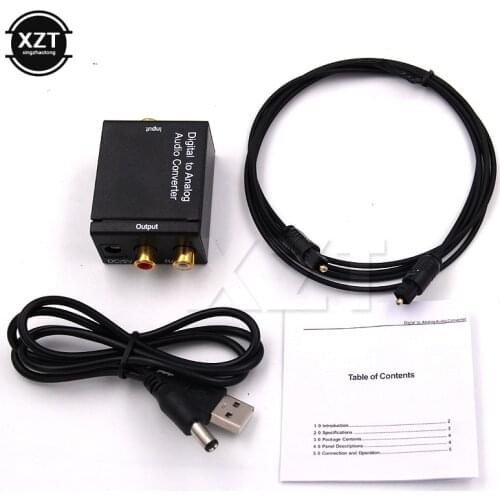 Digital Optical Coaxial Toslink Signal To Analog Audio Converter Adapter RCA Digital To Analog Audio Converter Adapter