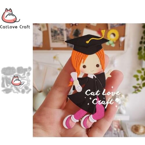 Girl graduation bachelor uniform Metal Cutting Dies Scrapbooking Stencil Die Cuts Card Making DIY Craft Embossing New 2021