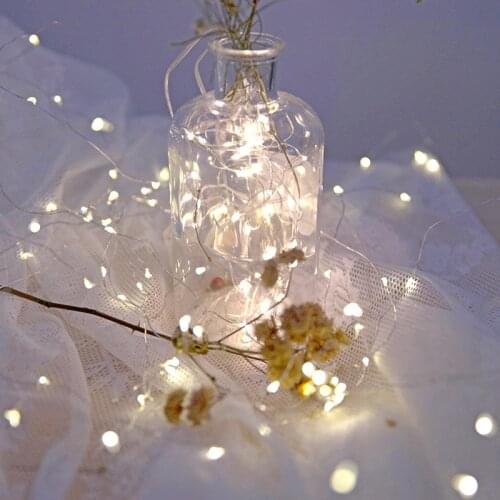 Fairy Lights Battery Led String Lights Copper Wire Decoration for Christmas Garland Room Bedroom Indoor Wedding 1-10M Colorful
