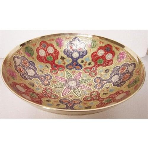 India arts and crafts metal basket 12 inch water basket fruit compote