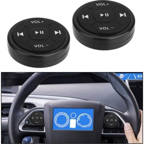 Car Steering Wheel Remote Control Button Wireless Bluetooth Universal 5 Keys for Android IOS Media Volume Button Car Kit Styling