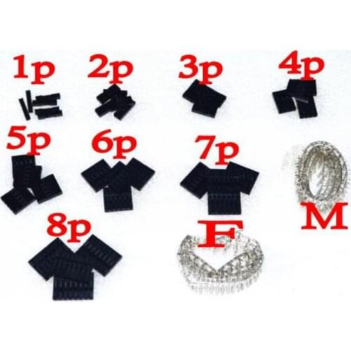 Dupont kits 10 Values From 1P To 8P 2.54MM Pitch Dupont Housing + Dupont Male & Female Terminal Assortment Kit