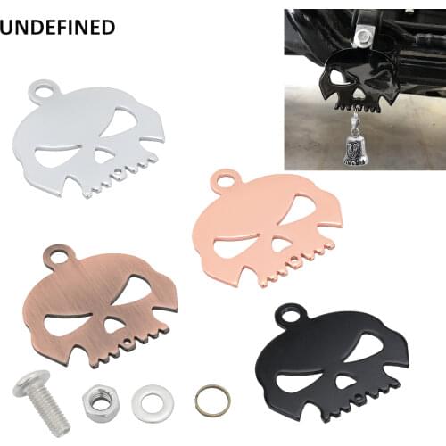 Motorcycle Skull Bell Holder Hook Mount Cool Stainlesss Steel Biker Guard Bells For Harley Sportster Softail Touring Universal