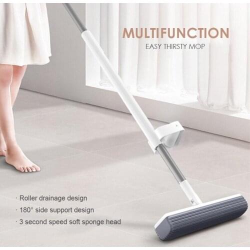 Easy Thirsty Mop Hand-free Magic PVA Sponge Mop 360 Degree Flat Dust Wet for Home Kitchen Wood Ceramic Tiles Floor Cleaning