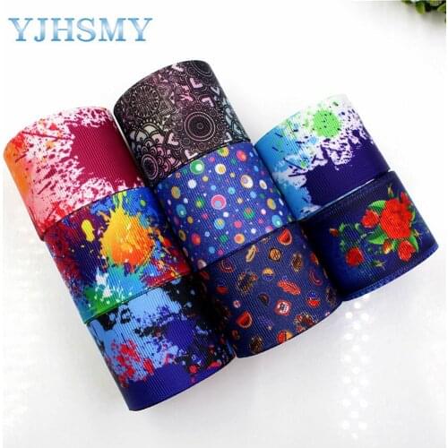 YJHSMY,177206 38mm 10yard Cowboy series ribbon Heat Transfer Printing Grids Wedding Accessories DIY Handmade Materials