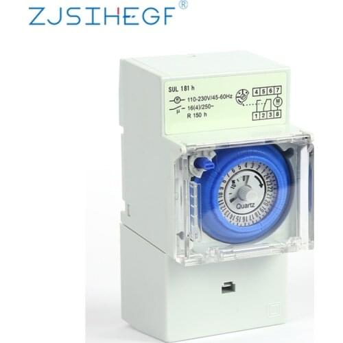 SUL181H Mechanical Timer Switch 220V 16A 24H 8 Settings Manual/Auto Controller
