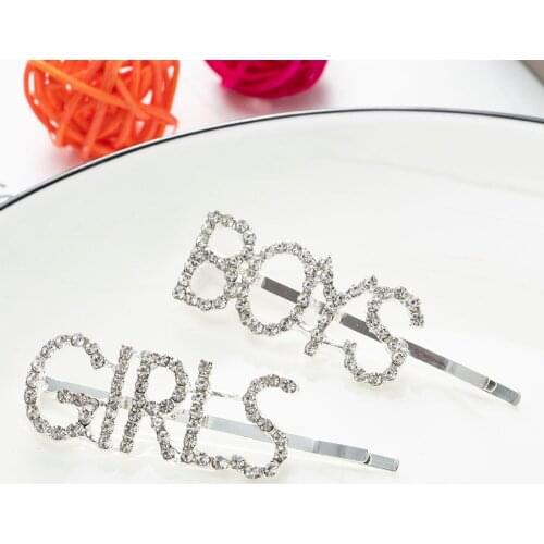 Super Flash Fashion Letter Hairpin Inlaid BOYS and GIRLS Word Clip with Bangs Clip Sweet Hair Accessories for Women Wholesale