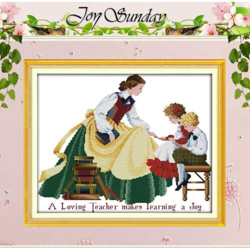 Teacher and Children Patterns Counted Cross Stitch 11CT 14CT Cross Stitch Sets Chinese Cross-stitch Kits Embroidery Needlework
