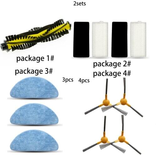 Roller Brush Side Brush Mop Cloth For Tesvor X500 X500 Pro Robot Cleaner Accessories