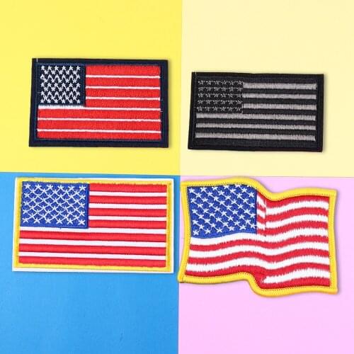 1PCS Flag series Patch for Clothing Embroidery United States the Flag Patches Jacket Applique Arm Badge Clothing accessories
