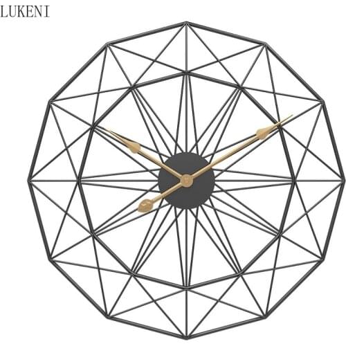 Nordic Metal Golden Black Wall Clocks Retro Iron Round Large Living Room Clock Home Decoration Silent Quartz Wall Watch Design