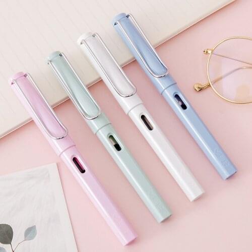 Creative Macaroon Color Rectify Writing Posture Replaceable EF Nib Fountain Pen Caligraphy Pens School Office Writing Supply