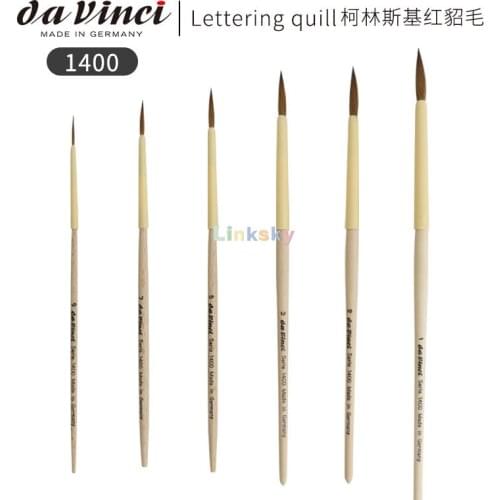 Da Vinci Lettering Quills 1400,Round Kolinsky Red Sable,Detailed,can Be Disassembled,Suitable for watercolor and oil painting