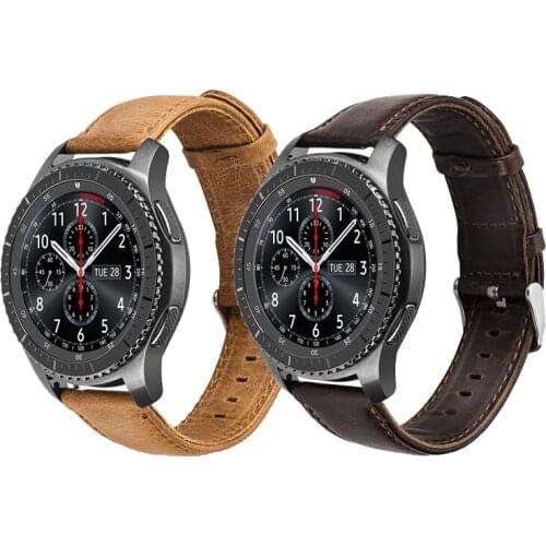 Retro Genuine Leather Replacement Strap for Samsung Gear S3 Frontier Watch Band For Gear S3 Classic Bracelet Belt 22mm