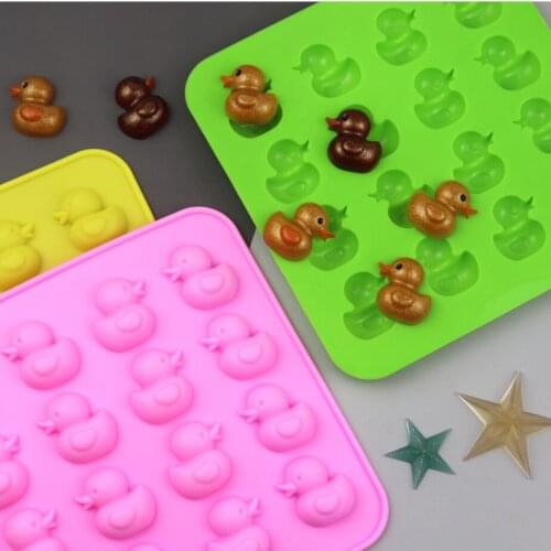 16 Cavity Cute Duckling Silicone Mold Chocolate Mold, Chocolate Handmade Soap Ice Tray Mold