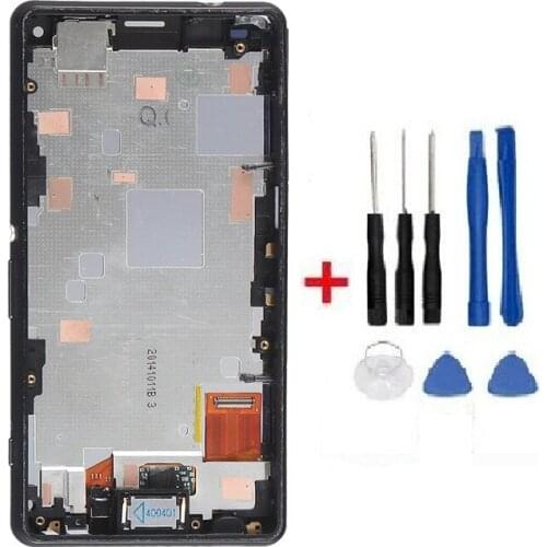 Coreprime Replacement For Sony Xperia Z3 mini Compact D5833 D5803 LCD Display+Touch Screen Digitizer Assembly with Frame +Tools