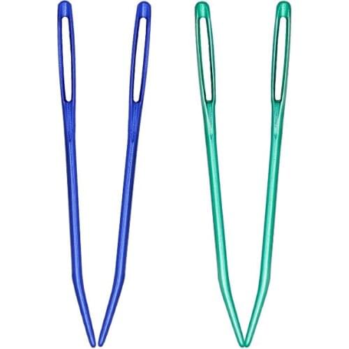 2PCS Bent Tip Tapestry Darning Knitting Needles Sewing Needles Handmade Sewing Bent Needle Big Eye Yarn Knitting Needle