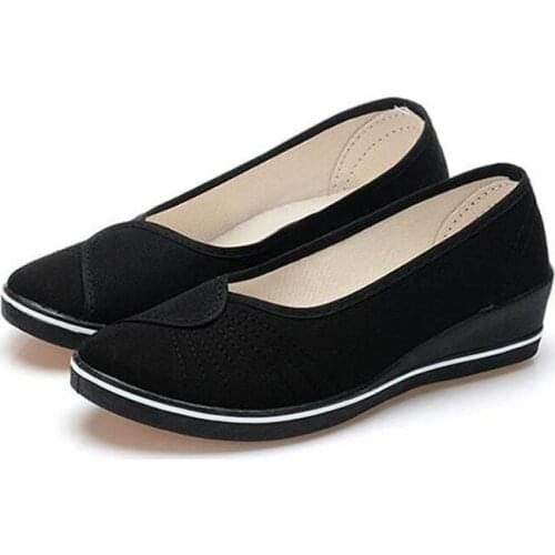 New old Beijing cloth shoes nurse flat shoes wear canvas shoes leisure middle-aged and old work