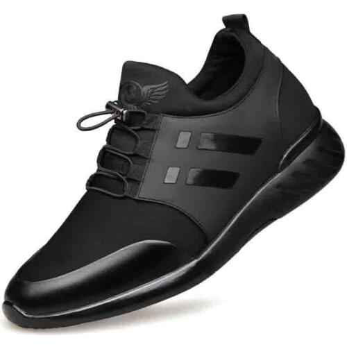 Fashion Mens Leather Italian Loafers 8CM Increase British Shoes Classic Summer Casual Dancing Shoes Large Size Office Shoes