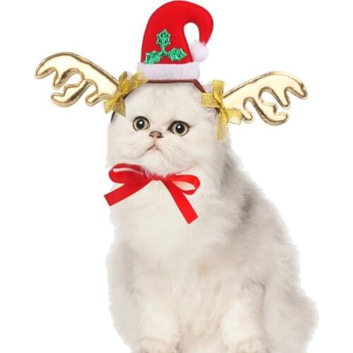 Christmas Pet Costume Hat Set Creative Dog Headband Dog Puppy Cat Cosplay Costume Party Product Puppy Festival Accessories