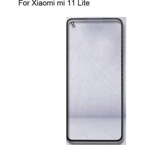 2PCS Replacement For Xiaomi mi 11 Lite Touch Screen Outer LCD Front Panel Screen Glass Lens Cover 11Lite Without Flex Cable