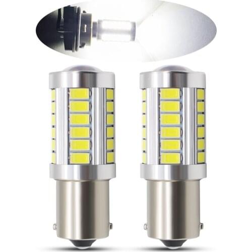 1 / 2pcs 1156 LED P21W 7506 BA15S 33SMD 5630 5730 LED Auto Brake Lights Car Reversing Lamp Reverse Bulbs Turn Signal Bulbs White