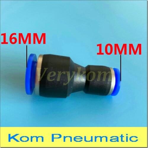 20PCS/LOT PG 16-10 Pneumatic Unequal Pipe Tube Air Fitting 16mm Push To 10mm Reducing Quick Connector Joint APG16-10 Coupling