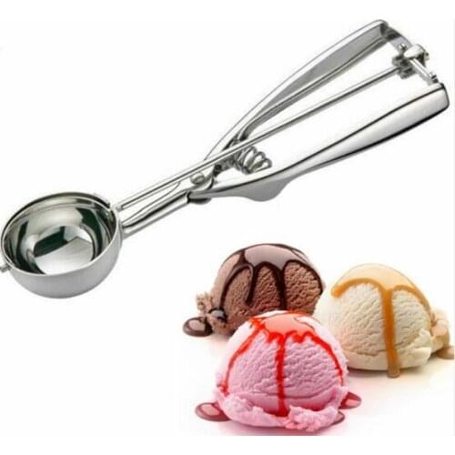 50pcs/lot 4/5/6CM Mixorder Stainless Steel Scoop For Ice Cream Mash Potato Food Spoon Kitchen Ball Wholesale