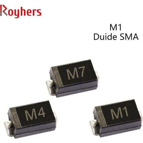 50Pcs SMD Rectifier Diode M7F M7 M4 M2 M1 1A 50V 100V 200V 400V 600V 800V 1000V SMA DO-214AC Electronic Silicon Diodes