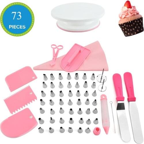Meibum 73Pcs Pastry Nozzles Converter Baking Tip Sets Cake Decorating Tools Confectionery Nozzle Cream Bag Stainless Icing Tips