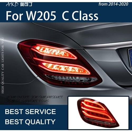 AKD Car Styling For Benz W205 2014-2021 LED Tail Light Rear Fog Lamp Turn Signal Lamp LED Highlight Reversing+Brake Light