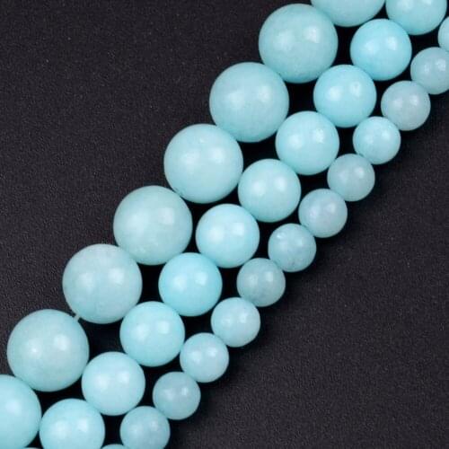 Wholesale Natural Round Gem Aquamarines Stone Loose Beads For Jewelry Making Bracelet 4 6 8 10 12mm Charm Beads Diy Jewellery