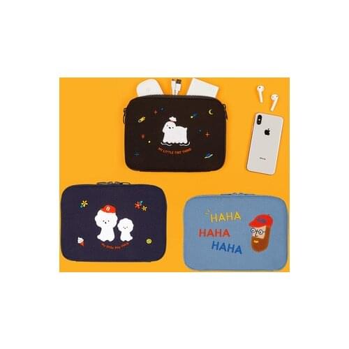 Tablet case laptop storage bag Cute Embroidery ipad mini4 flat storage bag 7.9 inch digital storage bag finishing bag