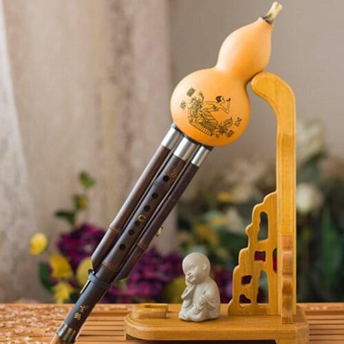 Black Bamboo Flute Hulusi Dual Tone Gourd Flauta C/Bb/G/F Key Calabash Hulusi Folk music instruments profesional flauta china
