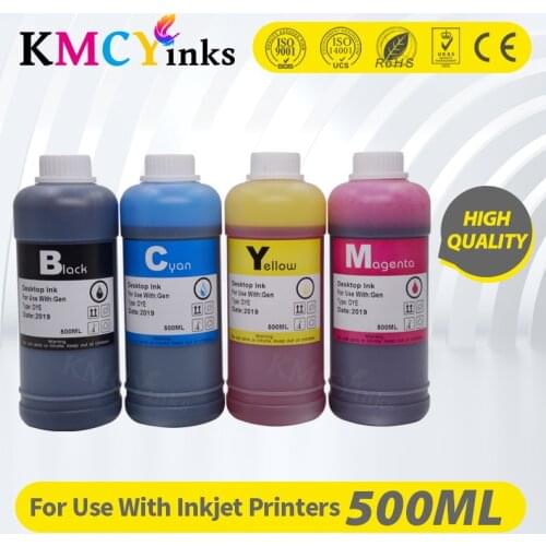 KMCYinks 500ML Universal BK C M Y Refill Dye Ink Large Capacity for HP 300 for HP300 Deskjet D1660 D2560 D2660 D5560 F2420 F2480