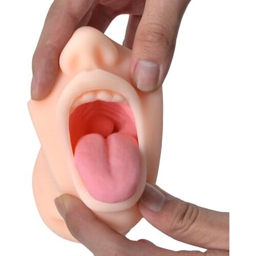 Deep Throat Male Masturbator Realistic Tight Blow job Masturbating Stimulation Toy Sex Mouth Blowjob Masturbator Sex Toy for men