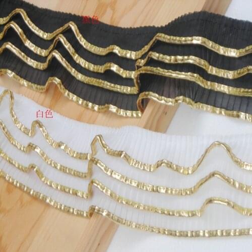 Free shipping 7.5cm chiffon ruffle laciness childrens clothing lace accessories 3Yad/lot