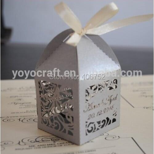 Laser cut wedding box free ribbon indian sweet boxes for weddings