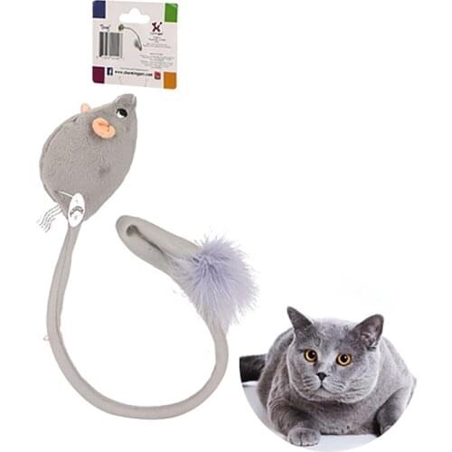 Legendog Cat-Toys Cat Interactive Toys Mouse Shaped Toy Cat PP Cotton Toy Long Tail Rat Shape Pretty Cute Cat Toy Pet Supplies