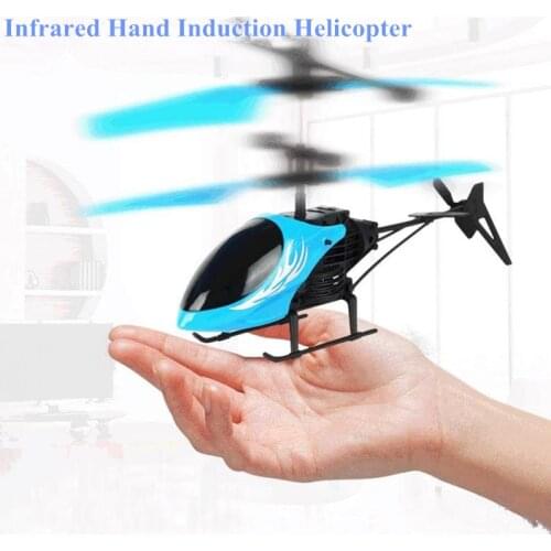 Flying Mini RC Infraed Hand-induction Remote Control Aircraft Helicopter Plastic Flashing Light for Child Kids Toy