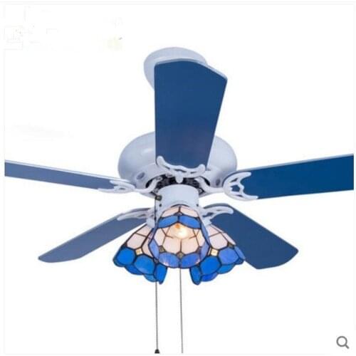 Fashion Fan Light Living Room Restaurant Fan Light Ceiling Fans E27 Led Eastern Mediterranean Home Bedroom Fan Light 42inch