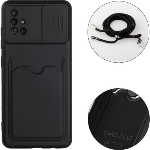 Soft Silicone Case Back Cover For samsung Galaxy A71 Fashion Candy color Couples Cover Card Slot Holder Solid Color