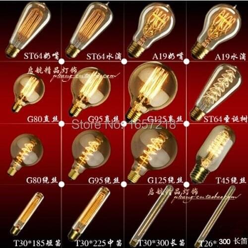 2015 NEW Vintage Retro DIY E27 Spiral Incandescent Light Handmade Fixtures Glass Edison Bulb 40W110- 220V Pendant Lamps