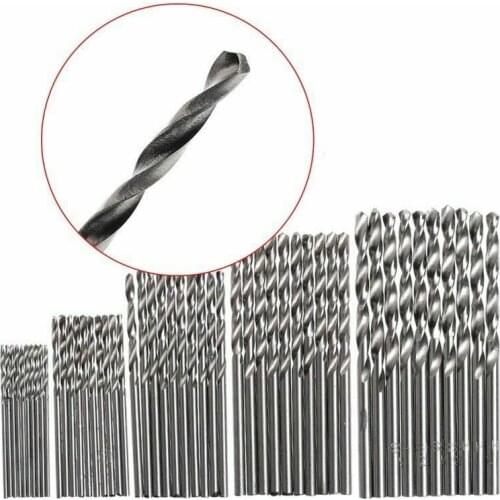 New 50 pcs High Speed Steel Titanium twist drill bit set titanium metal drill 1 / 1.5 / 2 / 2.5 / 3mm