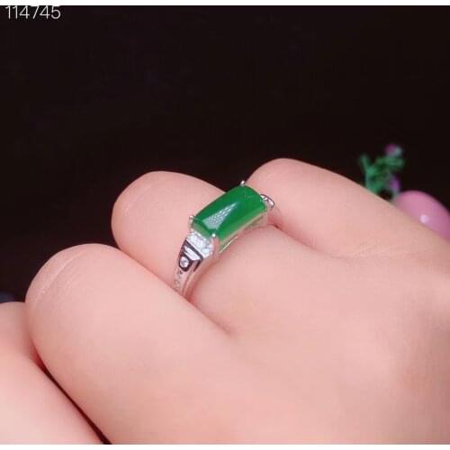 New Arrival Real Natural Jade Ring 925 Silver inlaid natural jade ring Fashion Ring Wedding Ring