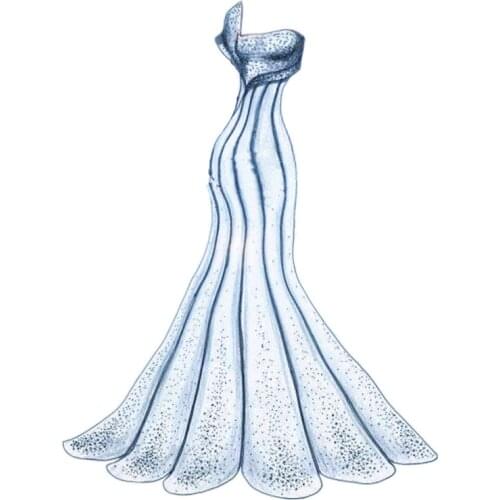 PANFELOU The Oceanid wedding dress metal craft paper die cutting dies Scrapbooking/DIY Embossing Valentines Day cards